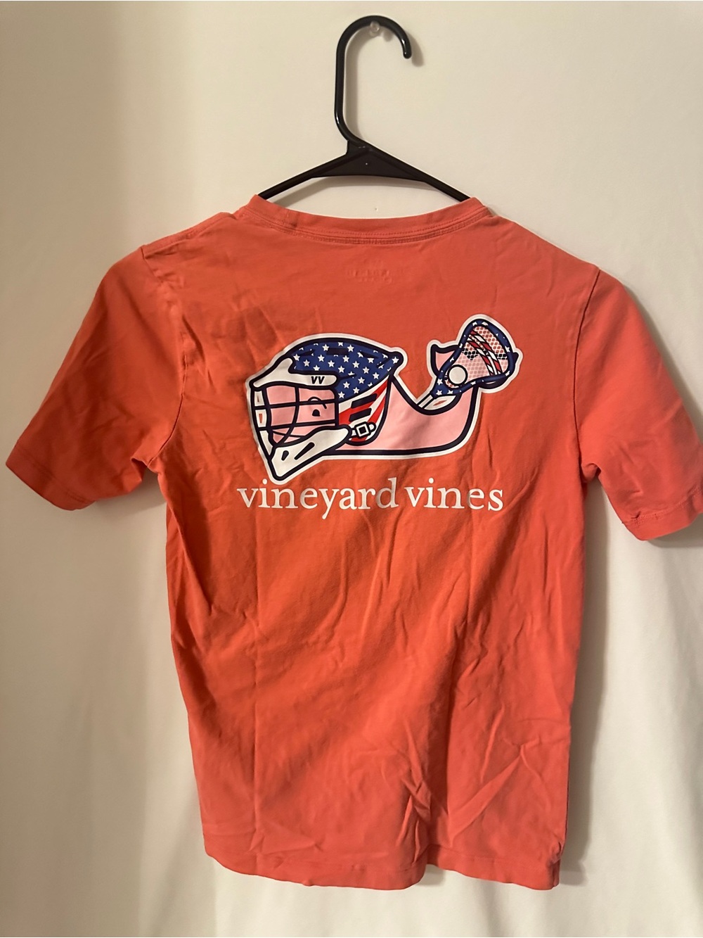 Vineyard Vines Kids’s Short-Sleeve Pocket Tee in Coral - Lacrosse Themed - Picture 4 of 4